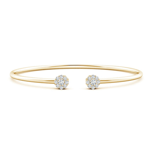 Open Flex Floral Cluster Moissanite Cuff Bracelet