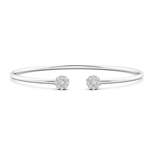 Open Flex Floral Cluster Moissanite Cuff Bracelet