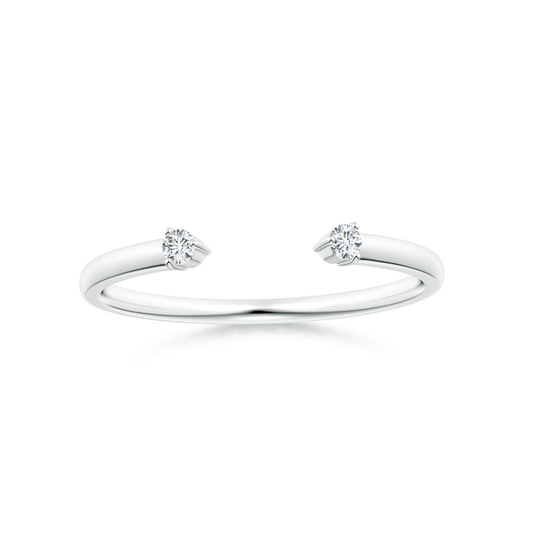 Open Two-Stone Moissanite Wedding Band - 1.8 mm
