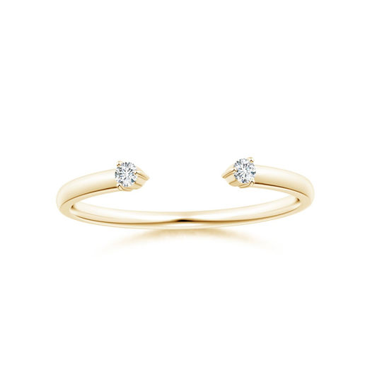Open Two-Stone Moissanite Wedding Band - 1.8 mm