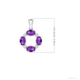 Oval Amethyst Open Circle with Moissanite Accents Pendant Necklace