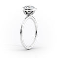 Oval Bezel Solitaire Lab-Grown Diamond Floral Gallery Engagement Ring