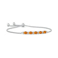 Oval Citrine with Moissanite Accents Adjustable Tennis Bolo Bracelet