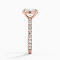 Oval Cut French Pavé Flush-Fit Moissanite Engagement Ring