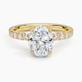 Oval Cut French Pavé Flush-Fit Moissanite Engagement Ring