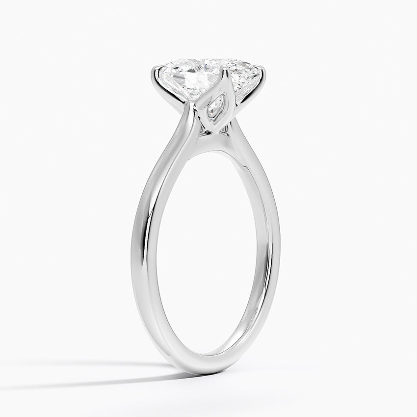 Oval Cut Petal Prong Solitaire Moissanite Engagement Ring