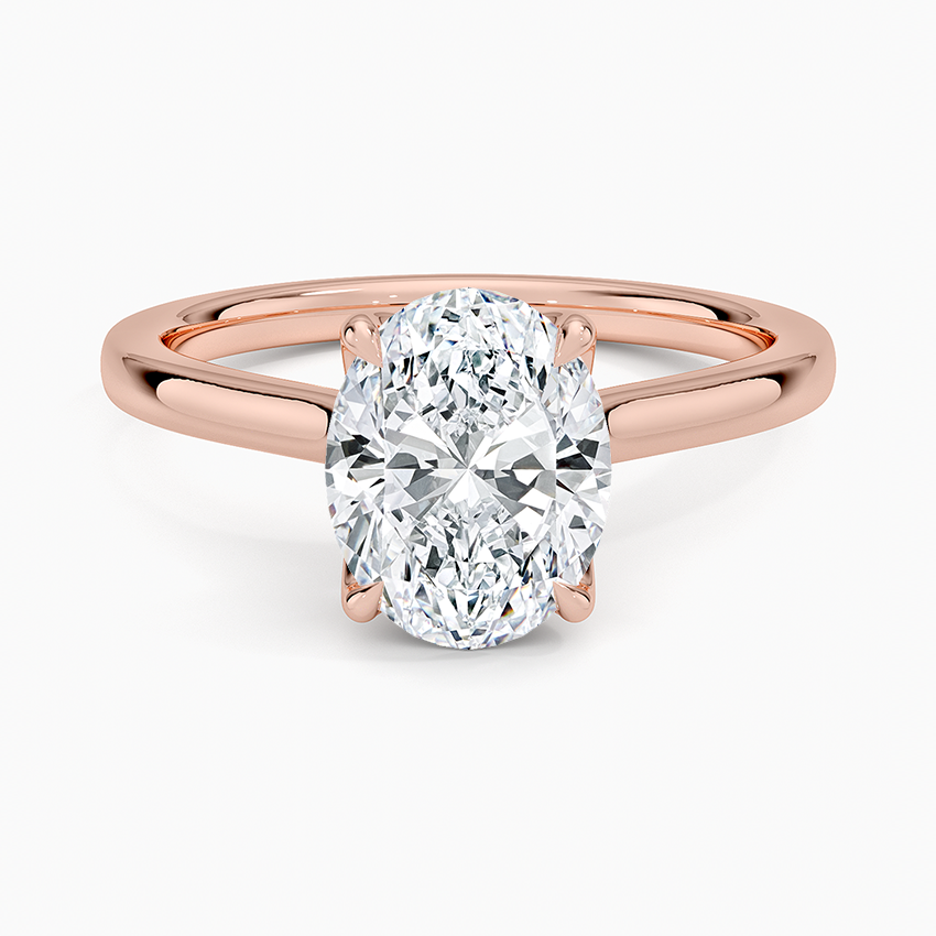 Oval Cut Petal Prong Solitaire Moissanite Engagement Ring