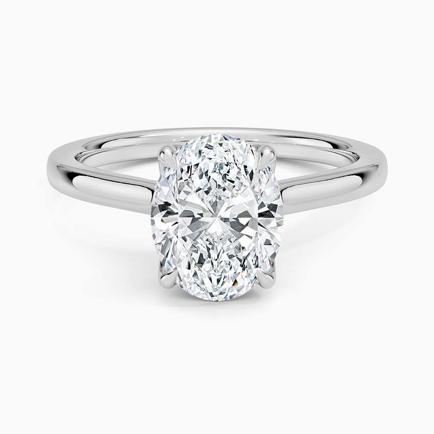 Oval Cut Petal Prong Solitaire Moissanite Engagement Ring