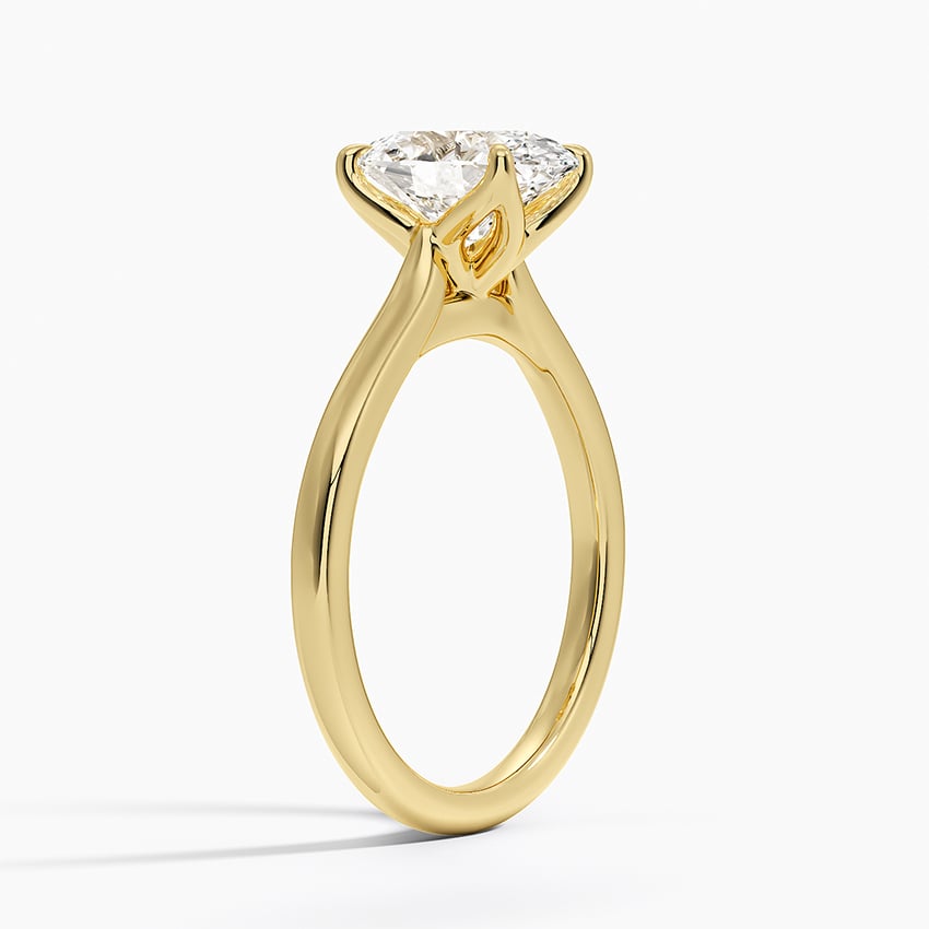 Oval Cut Petal Prong Solitaire Moissanite Engagement Ring
