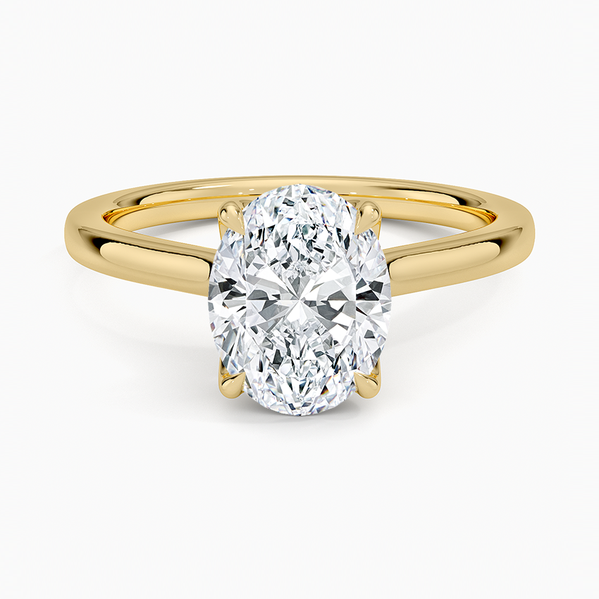 Oval Cut Petal Prong Solitaire Moissanite Engagement Ring