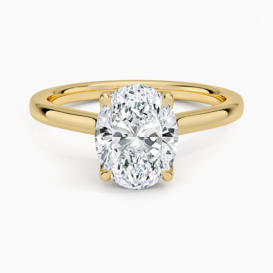 Oval Cut Petal Prong Solitaire Moissanite Engagement Ring