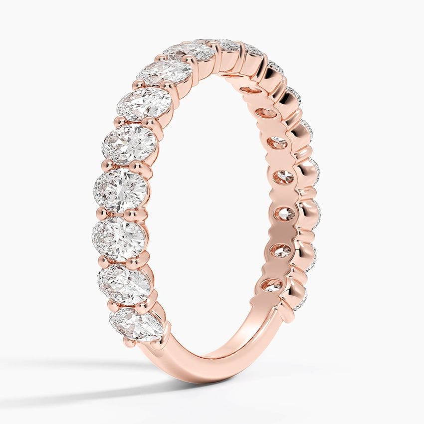 Oval Cut Three-Quarter Moissanite Wedding Band