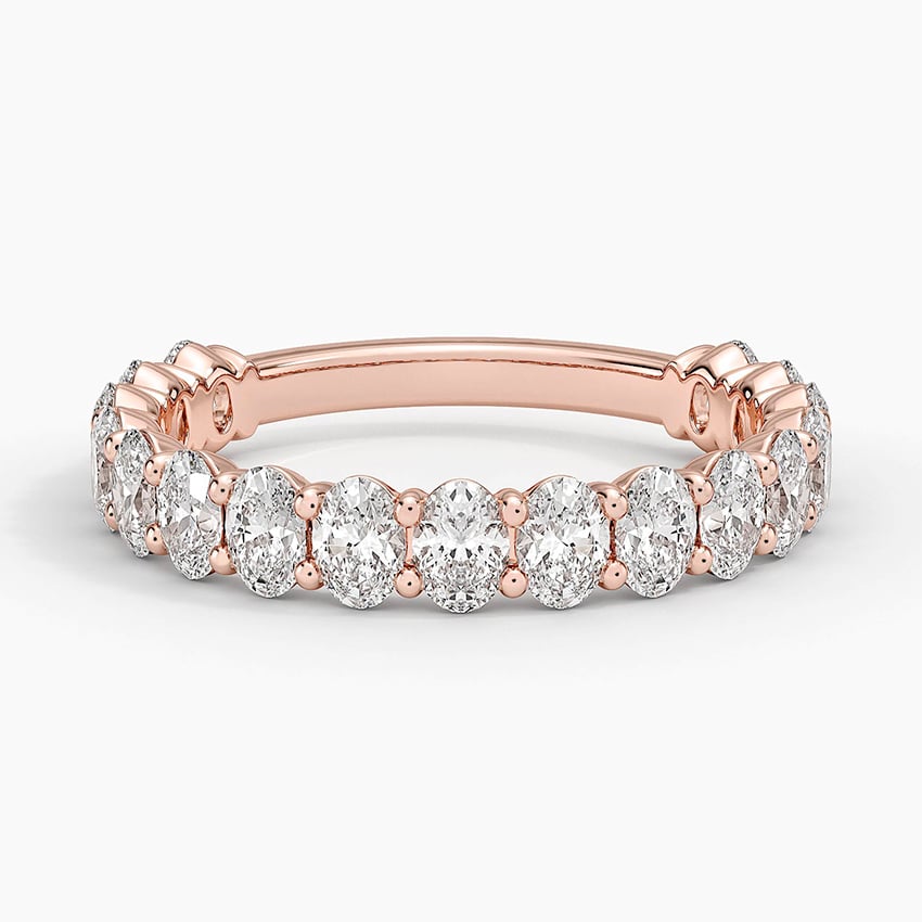 Oval Cut Three-Quarter Moissanite Wedding Band