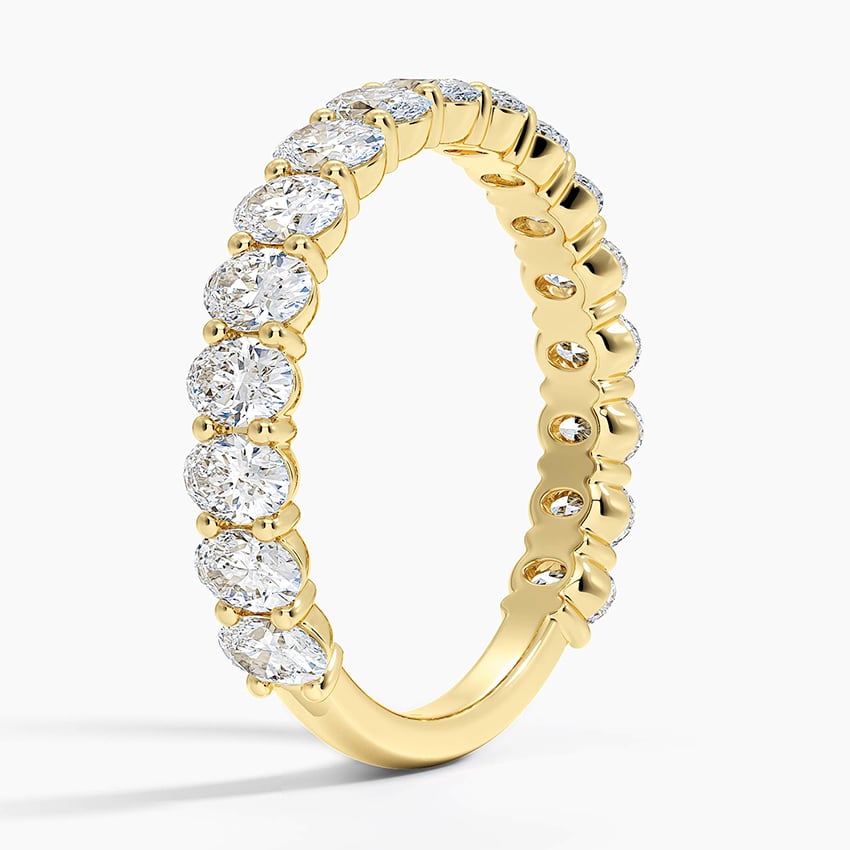 Oval Cut Three-Quarter Moissanite Wedding Band