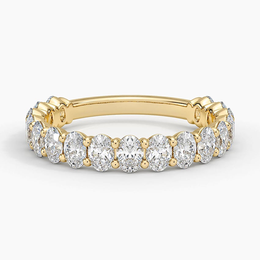 Oval Cut Three-Quarter Moissanite Wedding Band