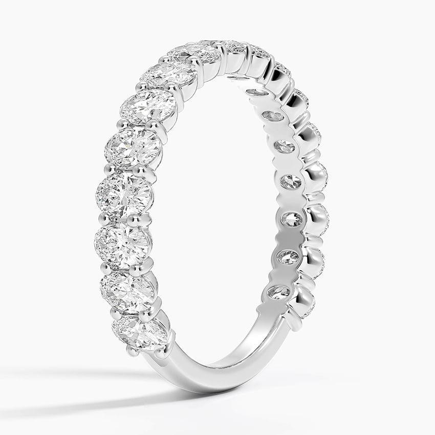 Oval Cut Three-Quarter Moissanite Wedding Band