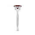 Oval Garnet with Clustered Moissanite Side Accents Engagement Ring