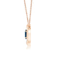 Oval Lab Alexandrite Interlocking Double Circle with Moissanite Accents Necklace