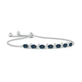 Oval Lab Alexandrite with Moissanite Pavé Accents Adjustable Tennis Bolo Bracelet