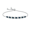 Oval Lab Alexandrite with Moissanite Pavé Accents Adjustable Tennis Bolo Bracelet