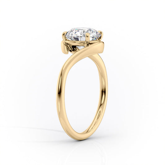 Oval Lab-Grown Diamond Bypass Solitaire Engagement Ring