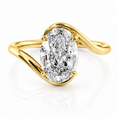 Oval Lab-Grown Diamond Bypass Solitaire Engagement Ring