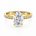 Oval Lab-Grown Diamond Channel-Set Band Hidden Halo Engagement Ring