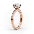 Oval Lab-Grown Diamond Channel-Set Band Hidden Halo Engagement Ring