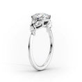Oval Lab-Grown Diamond Engagement Ring with Marquise and Round Accents