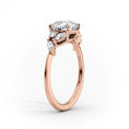 Oval Lab-Grown Diamond Engagement Ring with Marquise and Round Accents