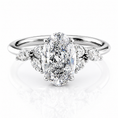Oval Lab-Grown Diamond Engagement Ring with Marquise and Round Accents