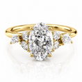 Oval Lab-Grown Diamond Engagement Ring with Marquise and Round Accents