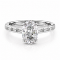 Oval Lab-Grown Diamond Hidden Halo with Baguette Accents Engagement Ring