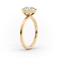 Oval Lab-Grown Diamond Knife-Edge Bezel Solitaire Engagement Ring