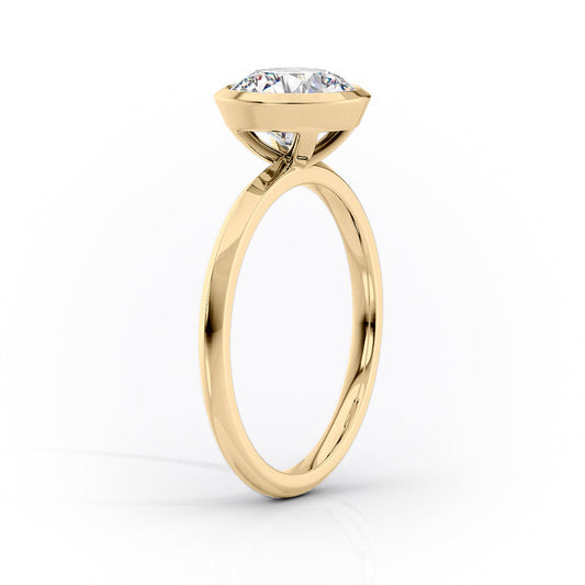 Oval Lab-Grown Diamond Knife-Edge Bezel Solitaire Engagement Ring