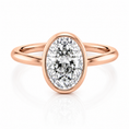 Oval Lab-Grown Diamond Knife-Edge Bezel Solitaire Engagement Ring