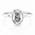 Oval Lab-Grown Diamond Knife-Edge Bezel Solitaire Engagement Ring