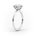 Oval Lab-Grown Diamond Knife-Edge Hidden Halo Engagement Ring