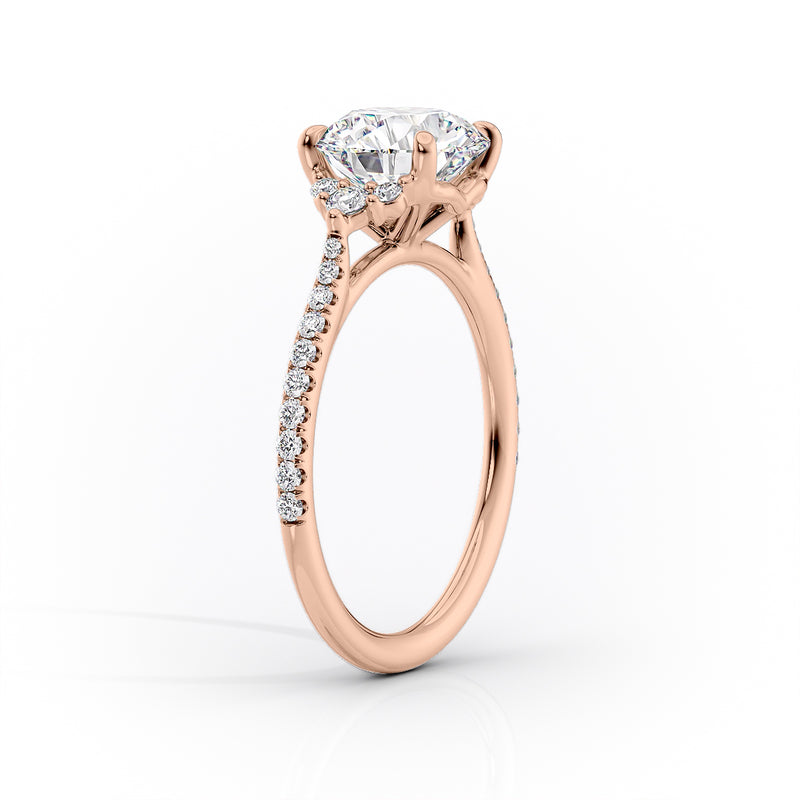 Oval Lab-Grown Diamond Pavé Cluster Accents Engagement Ring