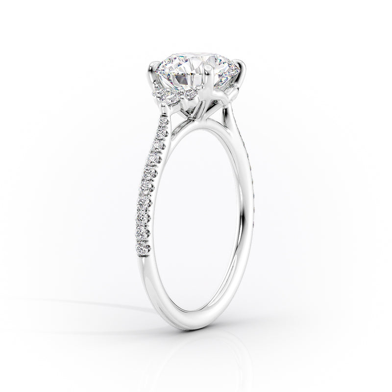 Oval Lab-Grown Diamond Pavé Cluster Accents Engagement Ring