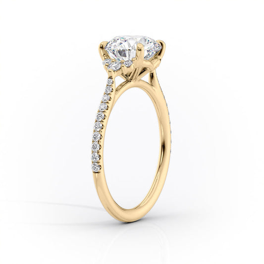 Oval Lab-Grown Diamond Pavé Cluster Accents Engagement Ring