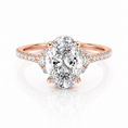 Oval Lab-Grown Diamond Pavé Cluster Accents Engagement Ring