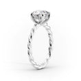 Oval Lab-Grown Diamond Rope Solitaire Hidden Halo Engagement Ring