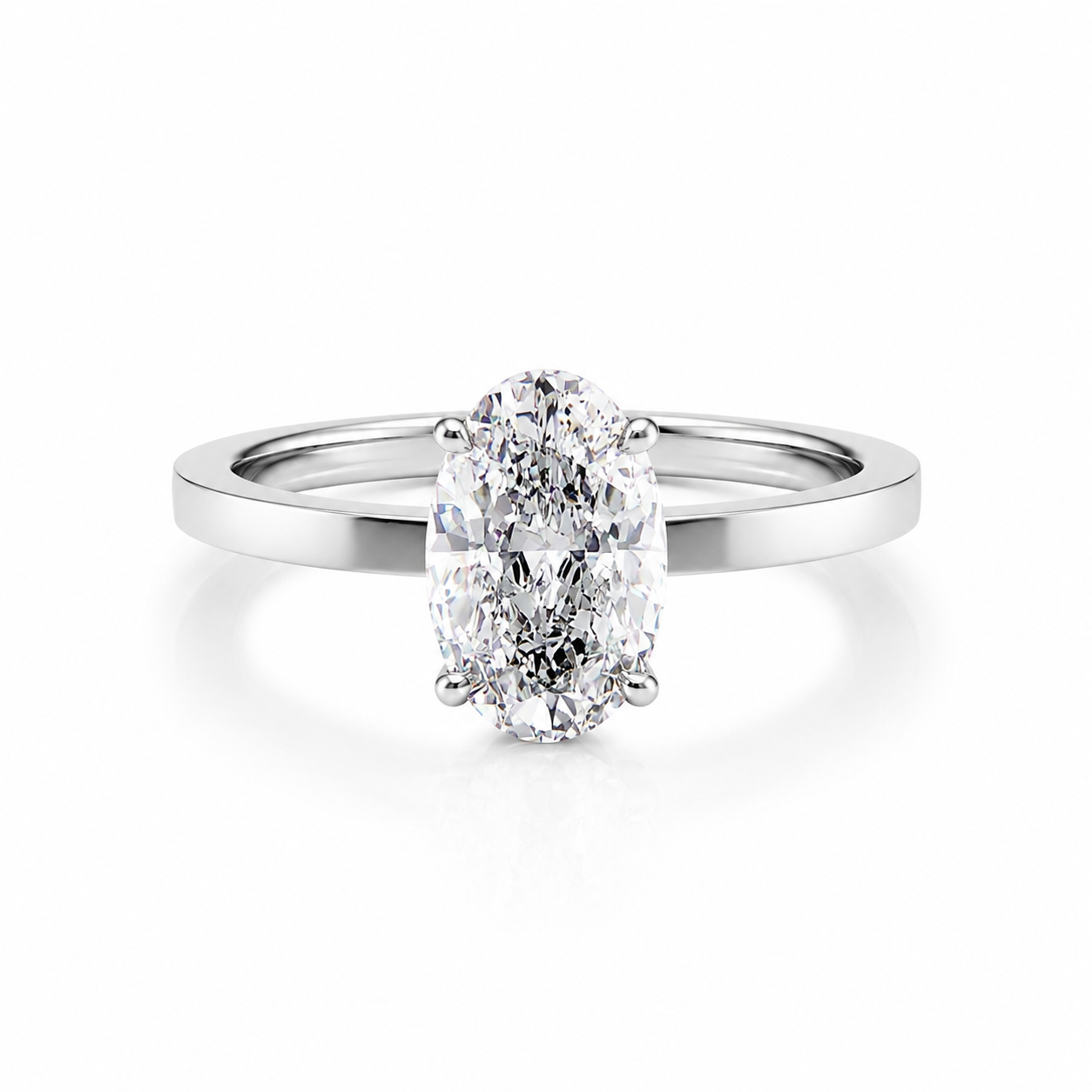 Oval Lab-Grown Diamond Solitaire Engagement Ring