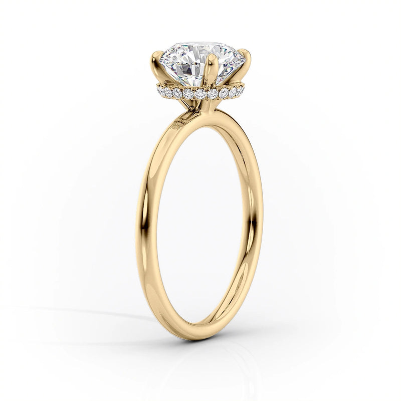 Oval Lab-Grown Diamond Solitaire Hidden Gallery Engagement Ring