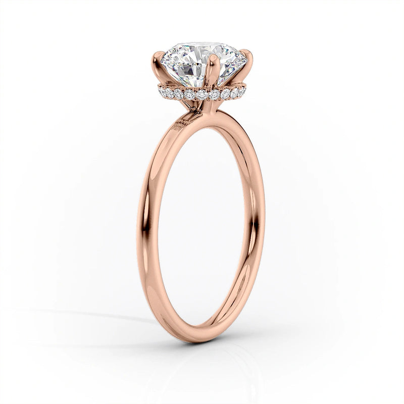 Oval Lab-Grown Diamond Solitaire Hidden Gallery Engagement Ring