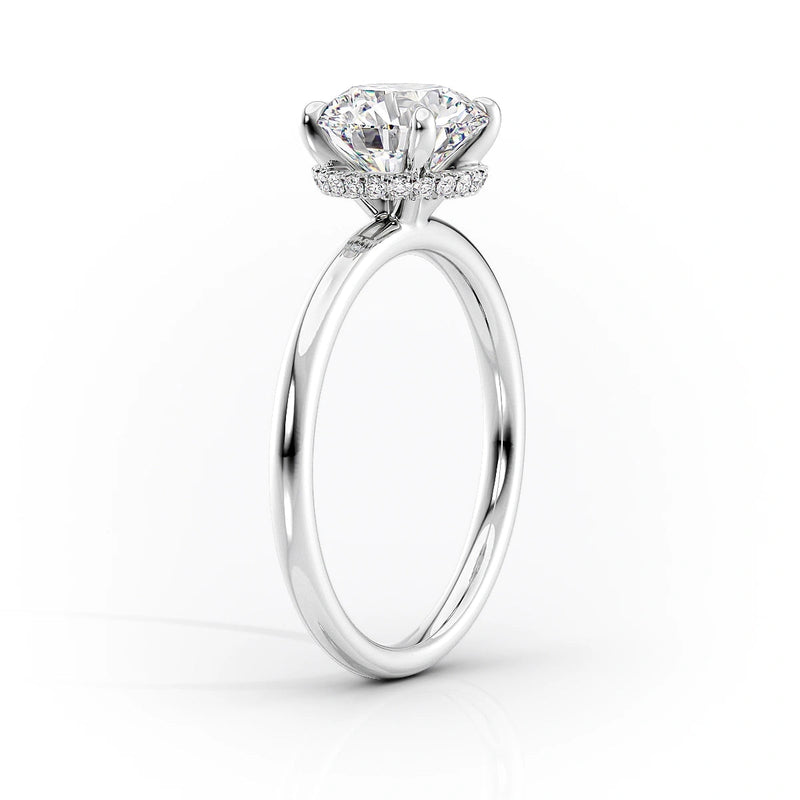 Oval Lab-Grown Diamond Solitaire Hidden Gallery Engagement Ring