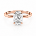 Oval Lab-Grown Diamond Solitaire Hidden Gallery Engagement Ring