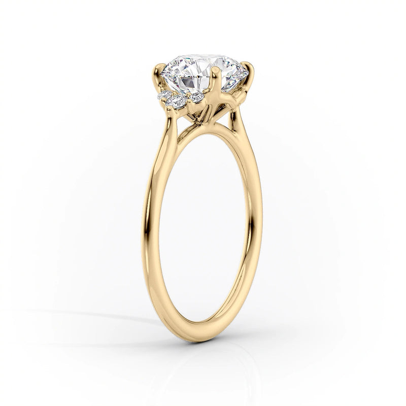 Oval Lab-Grown Diamond Solitaire with Accents Engagement Ring