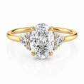 Oval Lab-Grown Diamond Solitaire with Accents Engagement Ring